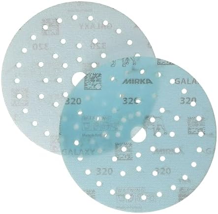 Mirka Galaxy Multifit Sandpaper 6 inch Grit 320 50 Discs Pack