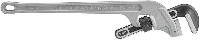 RIDGID 90127 E-924 24" Aluminum End Pipe Wrench with 3" Pipe Capacity, 40% Lighter Aluminum End Plumbing Wrench with Angled Handle