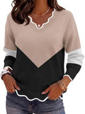 Zeagoo Women's 2026 Fall V Neck Sweater Long Sleeve Lightweight Knit Tops