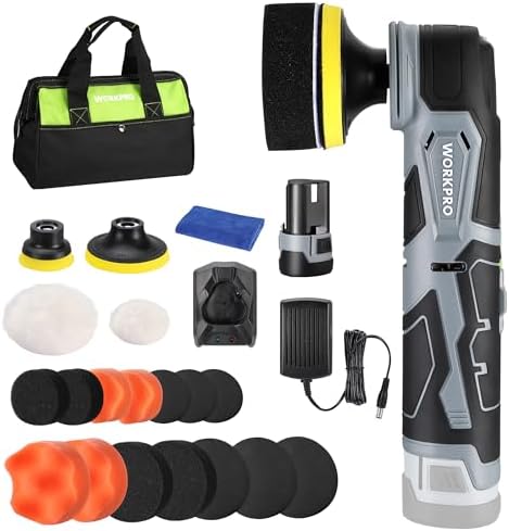 WORKPRO 12V Cordless Mini Buffer Polisher Kit