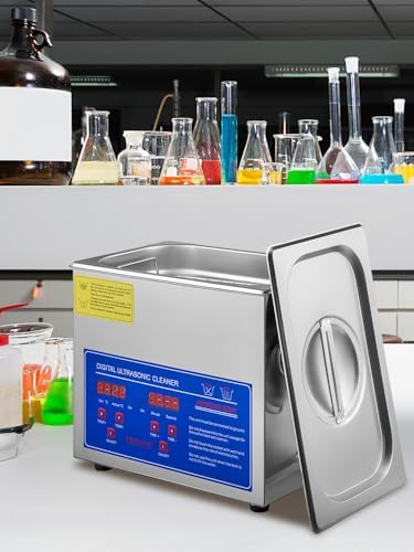 VEVOR 3L Ultrasonic Cleaner with Heated Function, Digital Timer & Stainless Steel Tank, Ultrasonic Cleaning Machine for Jewelry, Glasses, Watches, Circuit Boards, Small Parts