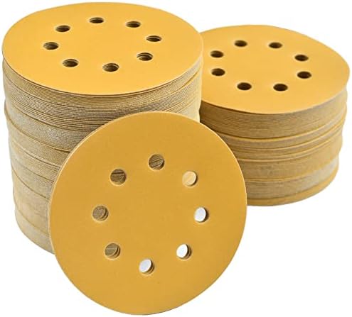 5-Inch 8-Hole Hook and Loop Sanding Discs 320-Grit, 200-Pack