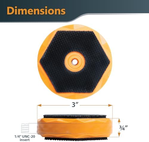 POWERTEC Bench Dog Puck - Fits 3/4" Dog Hole on Work Bench & T Track, Ideal for Sanding, Routing, Finishing & Painting, T Track Accessories - 4PK (71820)