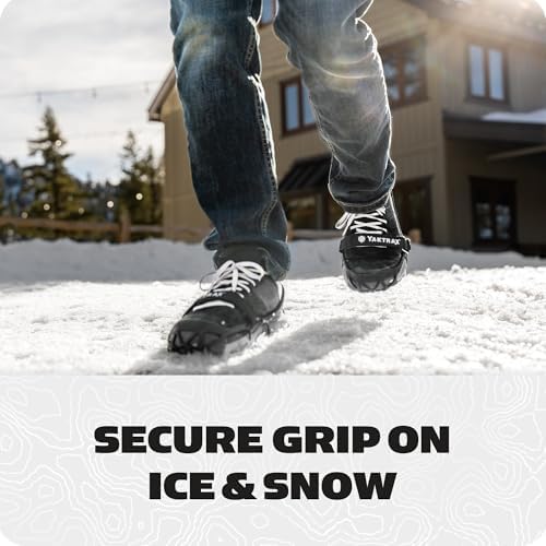Yaktrax Pro Traction Cleats - 360-Degree Grip on Snow, Ice, & Multi-Terrain Surfaces - Elastic Outer Band w/Easy-On/Off Heel Tab & 1.4mm Stainless Steel Coils - Abrasion Resistant - Unisex