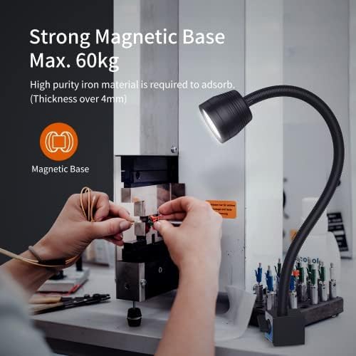 Magnetic Light, 14W Magnetic Lathe Lights, IP66 Waterproof Led Machine Lights 1400 Lumens for Lathe Lighting Milling Machine, Drill Press Lighting
