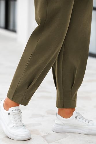 CFLONGE Womens Ankle Work Pants Trousers Casual Slacks