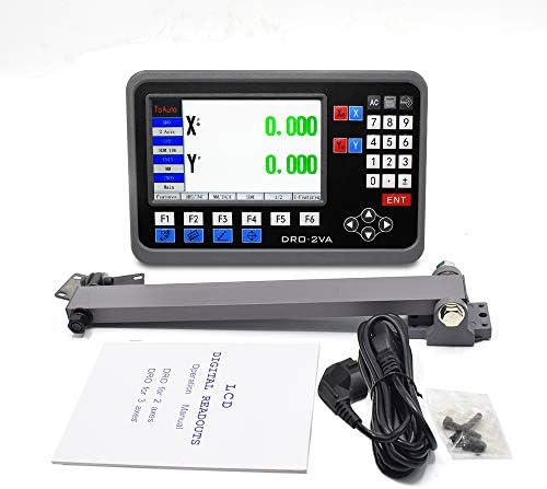 TOAUTO Digital Readout 2 Axis 3 Axis DRO Display Linear Scale 100~1000mm Precision 5um for Bridgeport/Knee Milling Lathe EDM Mill Machine (2 Axis DRO-LCD)