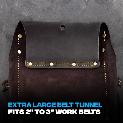 Ox Pro Full Grain Leather Tool Pouches - Made with Double Stitching and Rivet Reinforced Pockets