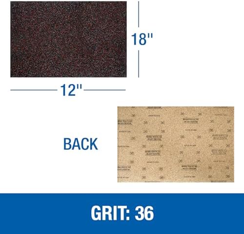Mercer Industries 418036 Silicon Carbide 12" x 18" Floor Sanding Sheets, 36 Grit (20 pack)