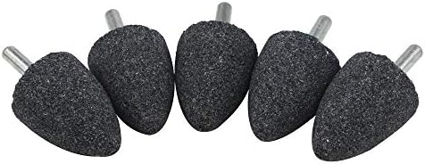 5Pc 1/4" Shank Brown Corundum Grinding Head Cone Shaped Grinding Wheel Abrasive Mounted Grinding Point Stone Rotary Tools Deburring Polishing - Diameter:30mm