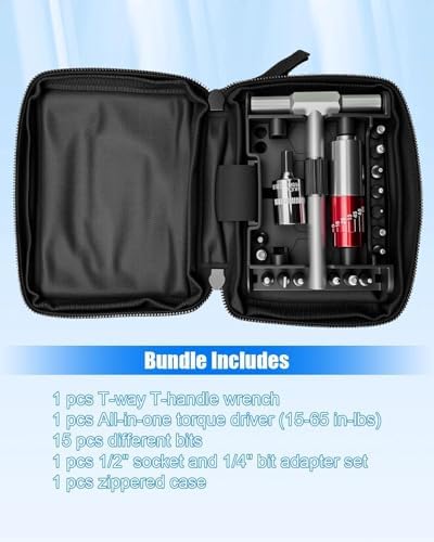 Maintenance Kit with T-Handle Wrench Torque Drivers Battery Cap Tool | Portable Multi-Functional Hardcase Maintenance Tool Set