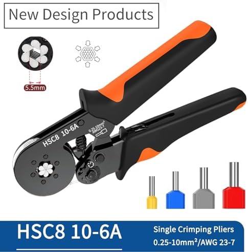 Crimping Terminal,Multiple Crimping Pliers HSC86-4/6 Combination,Electrical Equipment Connector,Wire Connection Terminal(HSC8 10-6A)