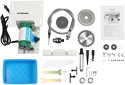 750W Lapidary Saw Polisher Multifunctional Rock Cutting Saw Adjustable Speed Stone Cutter (800-10000 RPM) for Polishing, Grinding, and Cutting Jade, Metal, Wood (4in Blade)