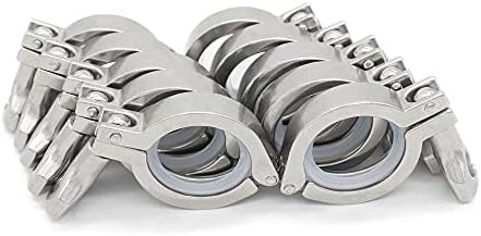 QiiMii 13MHHM Stainless Steel 304 Single Pin Heavy Duty Tri Clamp with Wing Nut for Ferrule TC 1.5"(10 Pack) (1.5 Inch).