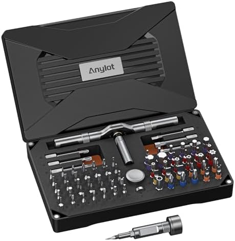 74-in-1 Magnetic Ratchet Screwdriver Set with S2 Steel Bits | T Handle Allen Wrench Set, Storage case, detachable design. Ideal for electronics, furniture, bicycle, watch, DIY.