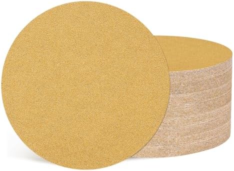50Pcs Sanding Discs 5In 60Grit Hook and Loop Sandpapers Yellow