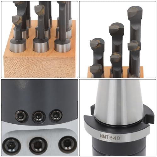 findmall 2 Inch Boring Head Tool Set,NMTB 40 Shank and 9Pcs 1/2 Inch C6 Set
