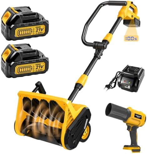 Cordless Snow Shovel, 13" Electric Snow Shovel with 2×3.0Ah Batteries