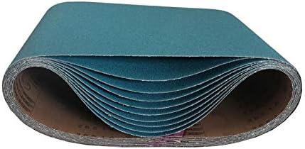 7-7/8 x 29-1/2 Inch Sanding Belts - Starcke Premium 50 Grit Blue Zirconia Cloth Belt Sanders for Woodworking, Metal, Composites & Aluminum, Autobody Sandpaper Belts, Floor Belt Sanding - 10 Pack