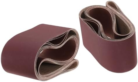 uxcell 10pcs 6" x 89" Sanding Belts 240 Grits Aluminum Oxide Abrasive Belt Sander Paper Sanding Papers for Metal Wood Grinding Polishing, Reddish Brown