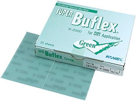 Super Buflex Flexible Dry Sanding Sheets, Green K-2000, Hook & Loop, 191-1532, 25 Sheets