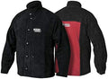 Lincoln Electric Heavy Duty Leather Welding Jacket | Ideal for High Amperage or Out of Position Welding | Medium | K2989-M,Black/Red