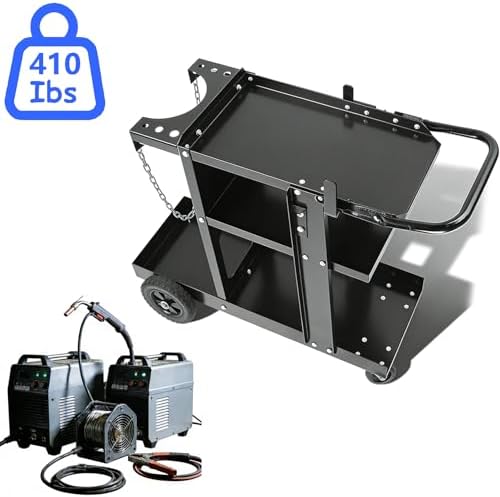 Welding Cart for Mig Welder - Table Top Cabinet With Gas Bottle Storage - Miller Machine Equipment Plasma Cutter - Durable 400 Lbs Capacity