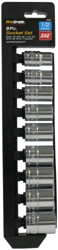 9 PC. 1/2" DR. SAE SOCKET SET W/RAIL