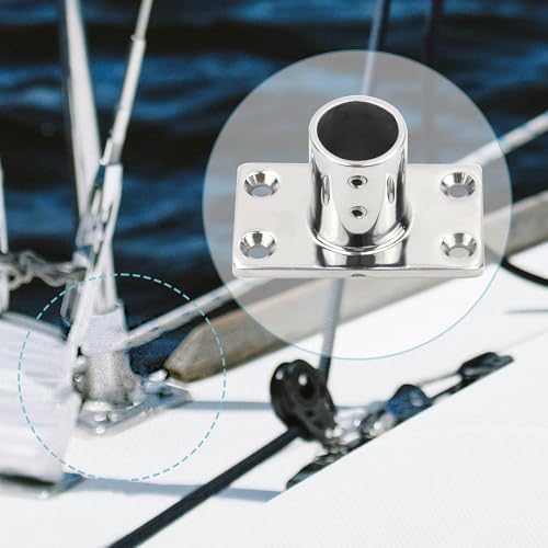 YANYUCB Boat Hand Rail Fitting,316 Stainless Steel Rectangular 60/90 Degree Boat Hand Rail Base(1 inch,1-1/4inch,7/8 inch,1-3/16 inch) with L Shape Hex Key and Screws