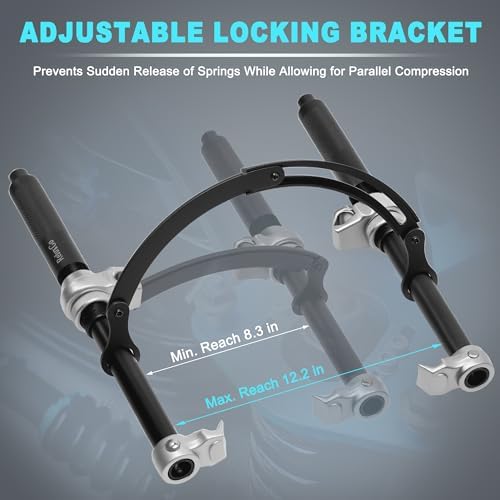 ReluxGo Coil Spring Compressor Tool Automotive 2 pcs Heavy Duty Macpherson Strut Spring Compressor Set with Safety Bracket for Car Truck ATV UTV, 2200 LB Capacity, Coil Spring Compression Tool