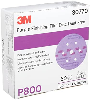 3M 30770 Hookit Purple 6" P800 Grit Dust-Free Finishing Film Disc