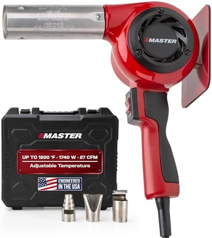 Master Appliance VT-751D-00-K Industrial Heat Gun Kit, Quick Change Plug-In Heating Element, Variable Temperature, 120V, 1740W, 14.5 Amps, Assembled In USA