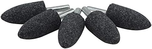 5Pc 1/4"Shank Brown Corundum Grinding Head Cone Shaped Grinding Wheel Abrasive Mounted Grinding Point Stone Rotary Tools Deburring Polishing - Diameter:20mm