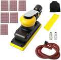 Pneumatic Random Orbital Sander, 70 mm x 198 mm 1/8" vacuum Air Sanderr, 10,000 Max OPM Dust Bag Style with Extra Hook-Loop Pad and 30pcs (80/120/180/240/320/400) Mesh Sandpapers