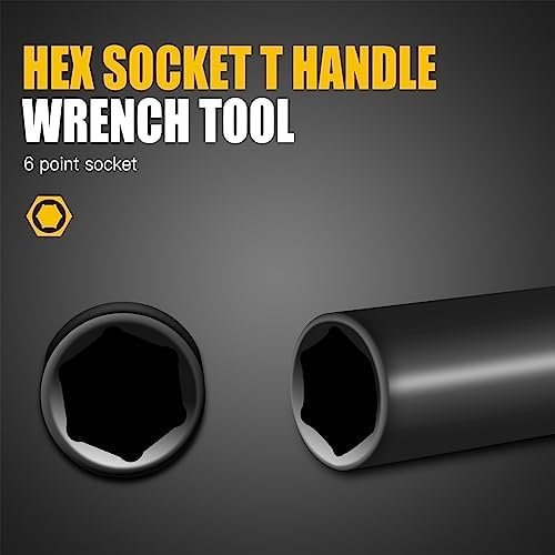 T - Handle Metric Socket Wrench Set 6- Point (8mm,10mm,12mm) Cr-V Steel Hex Socket for Motorcycle Bicycle Repair (3 Pack)