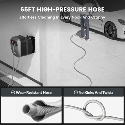 Giraffe Tools Grandfalls Retractable Wall Mount Pressure Washer G20, 65FT