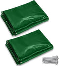 2 Pack Welding Curtain Safety Screen with Fixed Belt, 6 x 6ft Green, Fire Resistant Transparent Vinyl Welding Shield for UV and Blue Light Protection