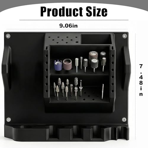 Wall Mount Bracket for Dremel Rotary Tool, Universal Fit for 3000/4000/4300/300, Space Saving Wall Mount Organizer with Built-in Bit Storage, Workshop & Garage Tool Organization System