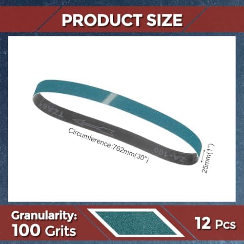 12 Pcs Sanding Belts 1 x 30 Inch 100 Grit Zirconia