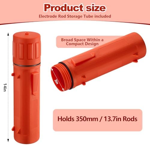 Zonon 4 Pcs Welding Rod Storage Tube 14 Inch Tig Rod Holder, Orange