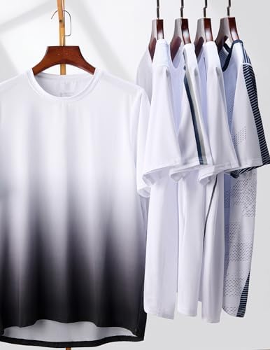 Liberty Imports 5 Pack Men's Active Quick Dry Crew Neck T Shirts
