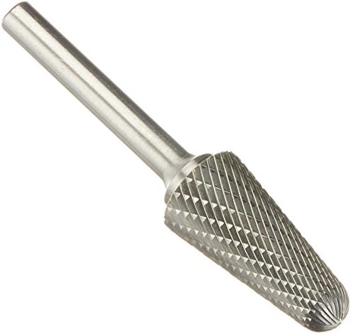 Drill America SL-6 Carbide Burr/Rotary File Cone Double Cut for Die Grinder 5/8" Dia. x 1 5/16" Cut Length with 1/4" Shank and 3-3/16" Overall Length, DUL Series