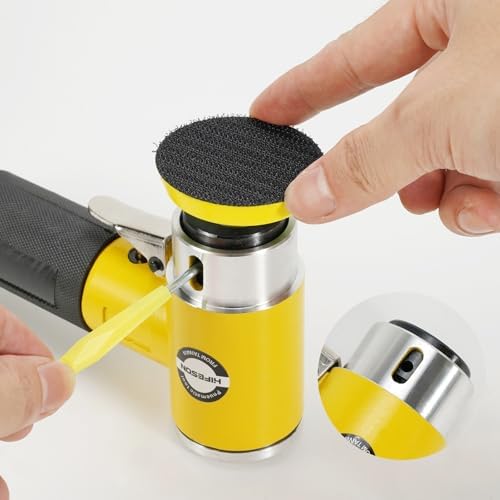 1/2/3 Inch Air Sander Sets For Car Polishing, High Speed Air Mini Polisher, Pneumatic Mini Orbital Sander Set with 27 Polishing Buffing Pads,30 Sandpapers