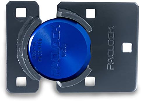PACLOCK's UCS-7A/775 Hasp and Puck Combo Kit, High Performance 6-Pin Cylinder, One Lock Keyed to a Number U-Pick! w/ 2 Keys, Blue Anodized Aluminum, Double Coated Grey Hasp