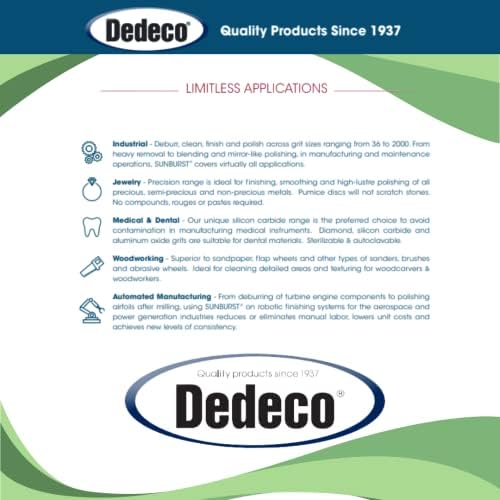 Dedeco Sunburst Radial Bristle Discs 12-Pack - 3" Curved - 3/8" Arbor - Light Green 14000 Grit (Ultra-Fine, 1 Micron) - Aluminum Oxide for Polishing & Finishing