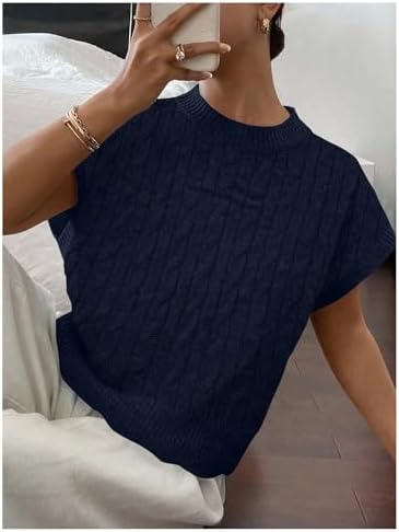 SOLY HUX Women's Short Sleeve Business Casual Sweater