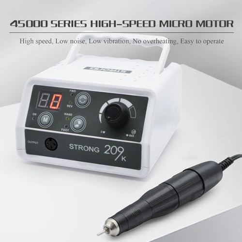 STRONG209K 65W Micromotor Polisher with 45K RPM 102/102L Micro Motor Handle,Micromotor for Jewelry,Ceramics,Silicone,Glasswork,Woodcarving. (209K, 102)