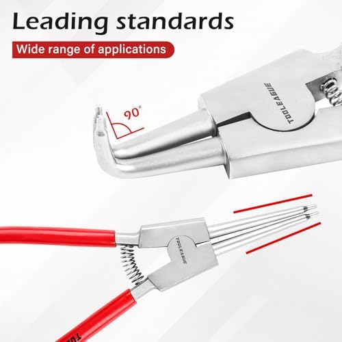 TOOLEAGUE 13" Large Snap Ring Pliers Set, Long Circlip Pliers Kit, 4 Pcs