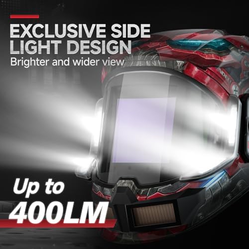 ANDELI Auto Darkening Welding Helmet with Light,Upgraded Solar Powered