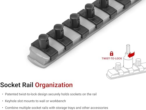 TEKTON Tamper-Resistant Torx Bit Socket Set, 12-Piece | SHB91104 | 3/8 Inch Drive, (TR10 - TR60), Socket Rail